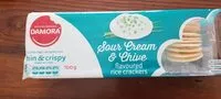 Amount of sugar in Sour cream and chive flavoured rice crackers