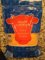 Amount of sugar in Finely shredded sharp cheddar cheese, sharp cheddar