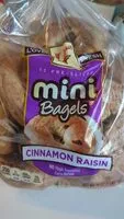 Amount of sugar in mini bagels cinnamon raisin