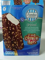 Sokerin määrä sisällä Ice cream crunch bara