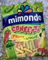 Sucre et nutriments contenus dans Mimondo