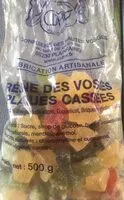 Sucre et nutriments contenus dans Cdhv confiserie des ou vosges