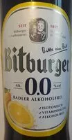 Количество сахара в Bitburger Radler Alkoholfrei