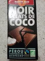 Quantité de sucre dans Chocolat noir éclats de coco