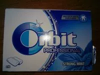 Sokerin määrä sisällä Orbit Professional strong mint & menthol flavored chewing gum
