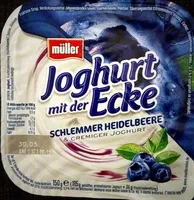 Zuckermenge drin Joghurt mit der Ecke Heidelbeere