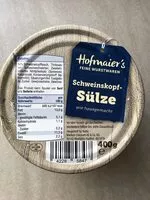 Zucker und Nährstoffe drin Hofmaier s