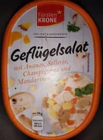 含糖量 Geflügelsalat mit Ananas, Sellerie, Champignons und Mandarinen
