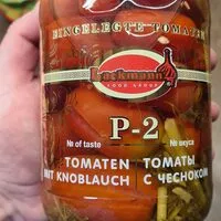 Suhkru kogus sees Tomaten mit Knoblauch