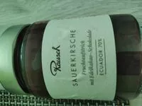 入っている砂糖の量 Sauerkirsche Fruchtaufstrich mit Edelkakao-Schokolade