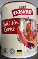 Количество сахара в GEFRO Chili sin carne