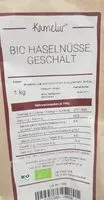 入っている砂糖の量 Bio Haselnüsse Geschält