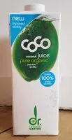 Suhkru kogus sees Coco juice
