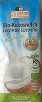 İçindeki şeker miktarı Leche de Coco Bio