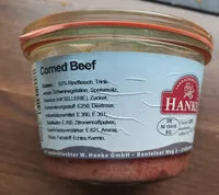 Zuckermenge drin Hanke Corned Beef