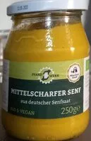 Zuckermenge drin Mittelscharfer Senf