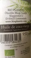 入っている砂糖の量 Huile de coco vierge