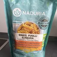Suhkru kogus sees Naduria dinkel fusilli kurkuma