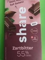 Sokerin määrä sisällä Share Zartbitter 55% vegan