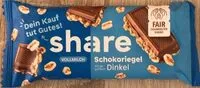Sokerin määrä sisällä Schokoriegel Dinkel