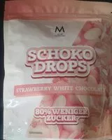 Suhkru kogus sees schokodrops - strawberry White chocolate