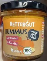 Suhkru kogus sees Rettergut bio-hummus mit Kürbis & Karotte