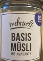 Zuckermenge drin Basis Müsli mit Amaranth