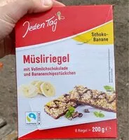 入っている砂糖の量 Müsliriegel mit vollmilchschokolade und Bananenchipsstückchen