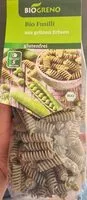 含糖量 Bio fusilli grüne erbsen