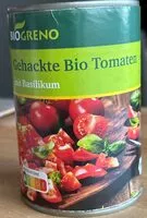 含糖量 Gehackte Bio Tomaten mit Basilikum
