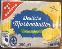 İçindeki şeker miktarı Deutsche Markenbutter
