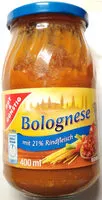 चीनी की मात्रा Bolognese mit 21% Rindfleisch