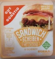 Cantidad de azúcar en Sandwich Scheiben mit Cheddar