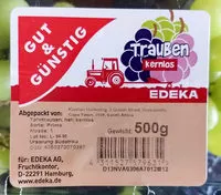 Quantité de sucre dans Trauben kernlos
