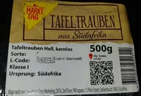 Jumlah gula yang masuk Tafeltrauben