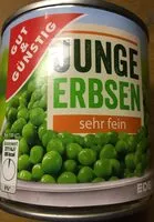 Suhkru kogus sees Junge Erbsen, sehr fein