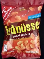 İçindeki şeker miktarı Erdnüsse pikant gewürzt