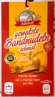 İçindeki şeker miktarı gewalzte Bandnudeln schmal