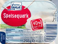 Quantité de sucre dans Speisequark 40% Fett i. Tr.
