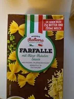Suhkru kogus sees Farfalle mit Käse-Kräuter Sauce