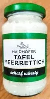 Suhkru kogus sees Tafel Meerrettich, scharf würzig