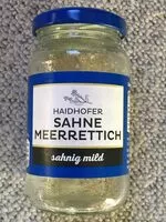 Suhkru kogus sees Sahne Meerrettich