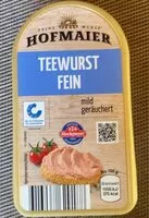 Cantidad de azúcar en Teewurst Fein