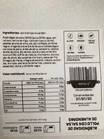 Cantidad de azúcar en Albóndigas de pollo con salsa de almendras