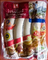 入っている砂糖の量 Thüringer Rostbratwurst
