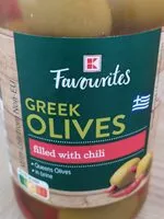 Suhkru kogus sees Greek olives Gilles with chili