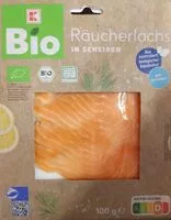 Suhkru kogus sees Räucherlachs in Scheiben