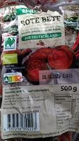 Sokerin määrä sisällä Rote Beete