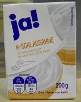 Zuckermenge drin H-Schlagsahne