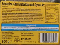 Cantidad de azúcar en Schweine-Geschnetzeltes nach Gyros-Art